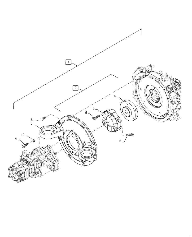 Схема запчастей Case CX55B - (31.101.AB[01]) - PTO, ASSY (31) - IMPLEMENT POWER TAKE OFF