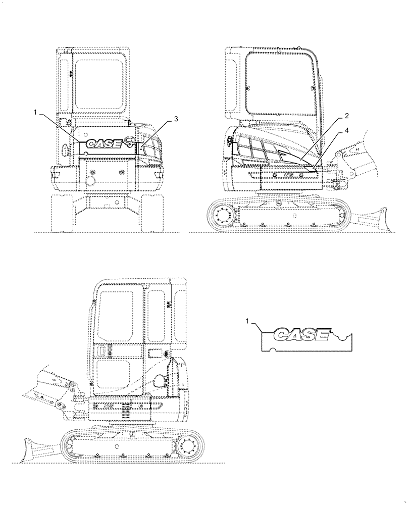 Схема запчастей Case CX36B - (06-015[02]) - NAME PLATE INSTALL - SN PX15-21105 - 22536 (90) - PLATFORM, CAB, BODYWORK AND DECALS