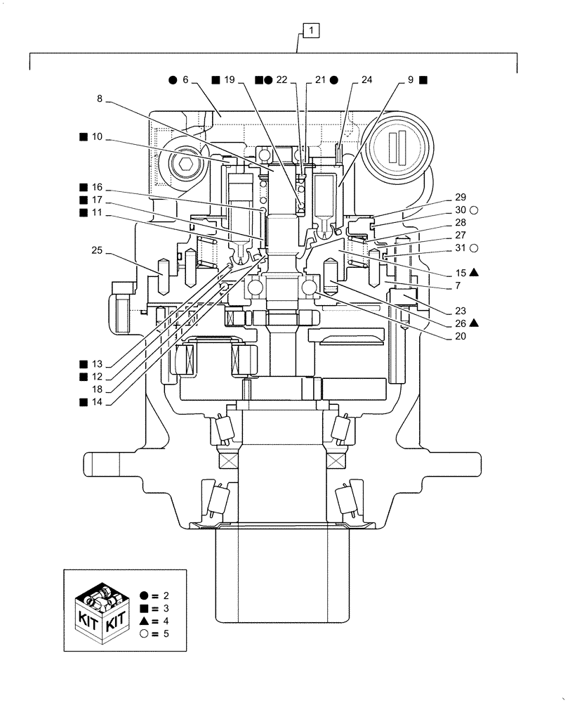 Схема запчастей Case CX55B - (35.352.AL[03]) - SWING REDUCTION UNIT, ASSY (35) - HYDRAULIC SYSTEMS