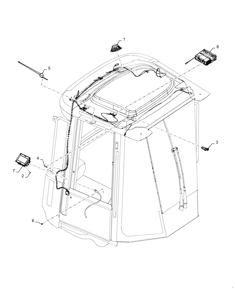 Схема запчастей Case 821F - (55.512.AA) - RADIO INSTALLATION (55) - ELECTRICAL SYSTEMS