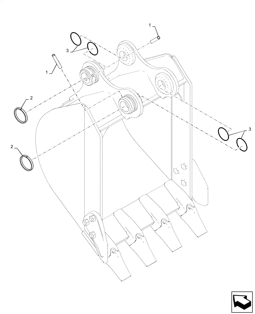 Схема запчастей Case CX55B - (84.100.AB[01]) - BUCKET, MOUNTING (84) - BOOMS, DIPPERS & BUCKETS