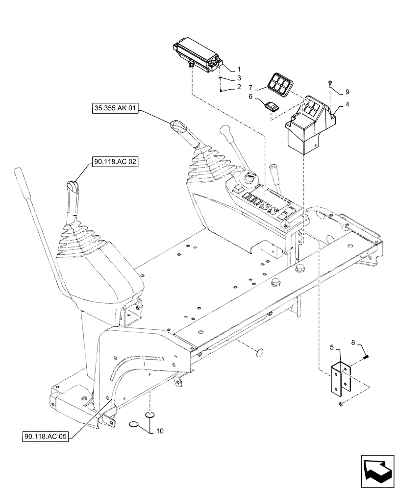 Схема запчастей Case CX55B - (55.408.CM[01]) - MONITOR, INSTALL (55) - ELECTRICAL SYSTEMS