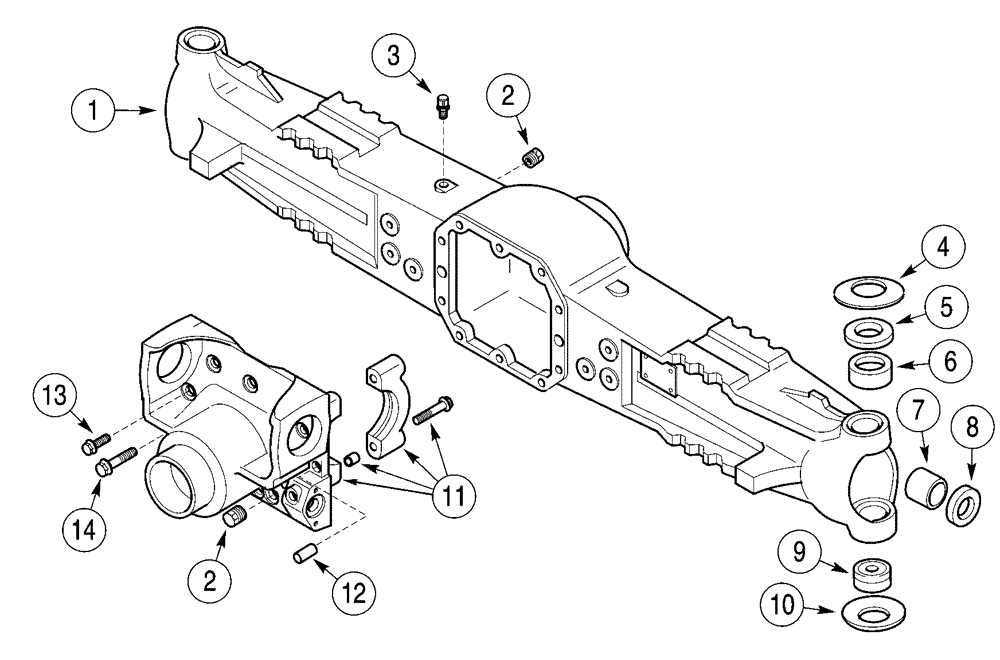 Схема запчастей Case 960 - (06-26) - AXLE, REAR HOUSING (06) - POWER TRAIN