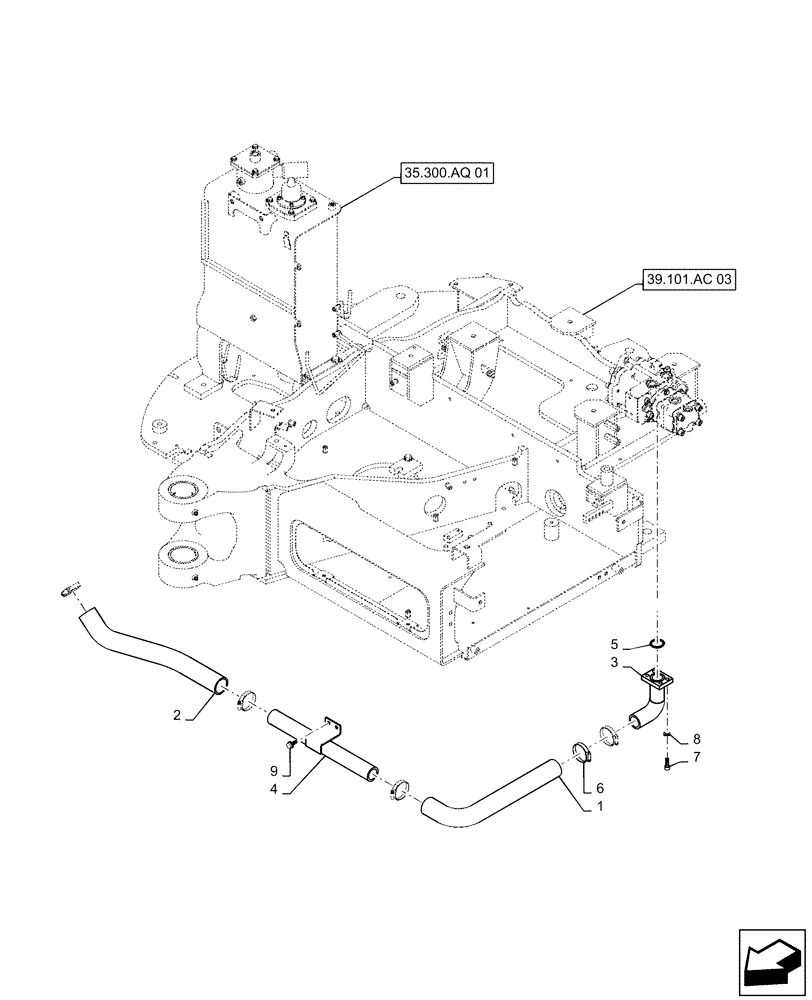 Схема запчастей Case CX55B - (35.322.AJ[04]) - HYD. LINE, PUMP (OPTION) (35) - HYDRAULIC SYSTEMS