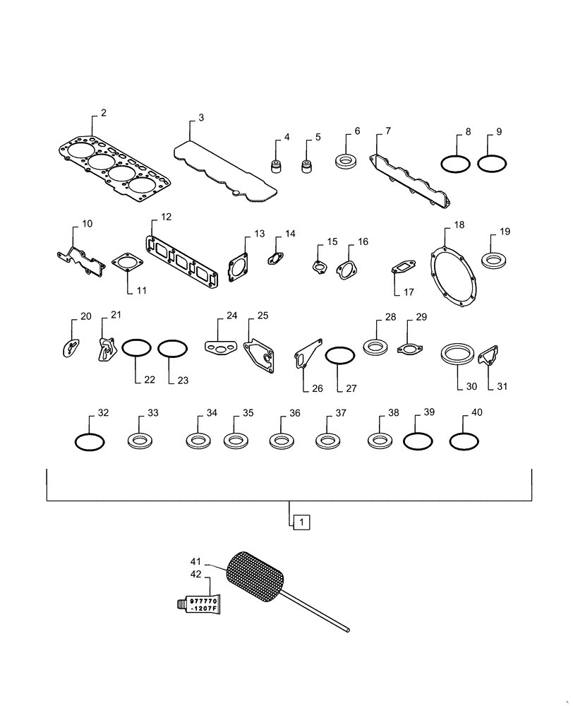 Схема запчастей Case CX55B - (10.114.AI[01]) - GASKET, SET (10) - ENGINE