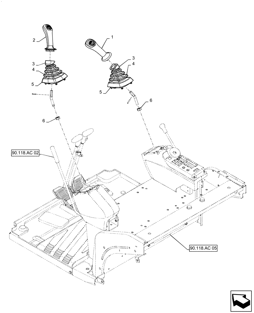 Схема запчастей Case CX55B - (35.355.AK[06]) - GRIP, ASSY, NIBBLER & BREAKER, HAND CONTROL PROPORTIONAL + ROTARY (35) - HYDRAULIC SYSTEMS