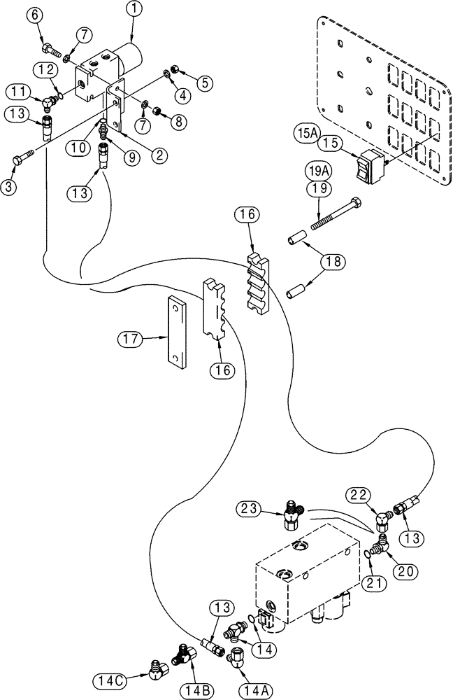 Схема запчастей Case 621C - (08-052) - HYDRAULICS - COUPLER LOCKING, COUPLER LOCKING, NORTH AMERICA ONLY (08) - HYDRAULICS