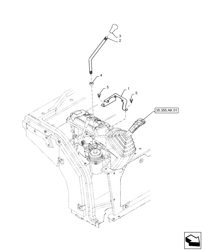 Схема запчастей Case CX55B - (35.359.AB[02]) - CONTROL LEVER, ANGLE, DOZER (35) - HYDRAULIC SYSTEMS