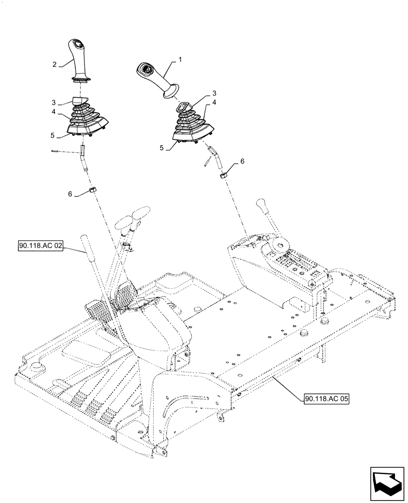 Схема запчастей Case CX55B - (35.355.AK[01]) - GRIP, ASSY, NIBBLER & BREAKER, HAND CONTROL PROPORTIONAL (35) - HYDRAULIC SYSTEMS