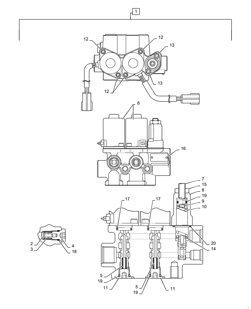 Схема запчастей Case CX55B - (35.357.AI[01]) - SOLENOID VALVE, ASSY (35) - HYDRAULIC SYSTEMS