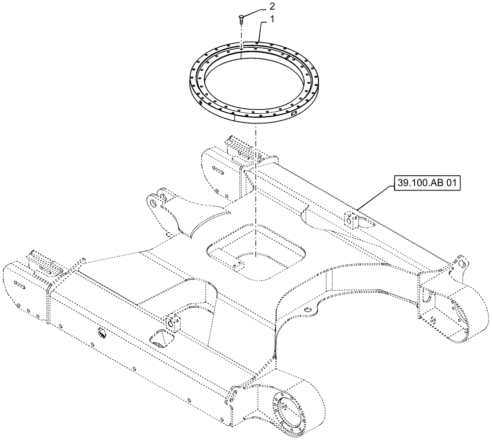 Схема запчастей Case CX55B - (39.103.AD[01]) - SLEWING RING, MOUNTING (39) - FRAMES AND BALLASTING