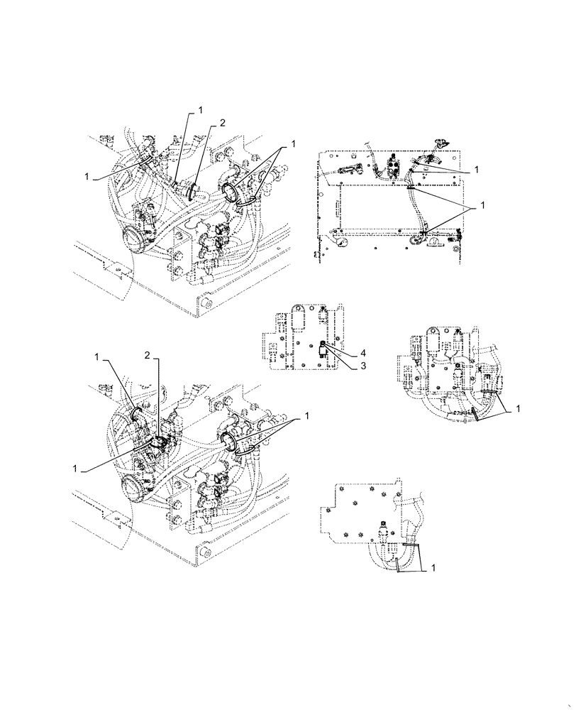 Схема запчастей Case CX55B - (55.015.AJ[02]) - HARNESS, ASSY, UPPER, STAND, NIBBLER & BREAKER OR ROTARY (55) - ELECTRICAL SYSTEMS