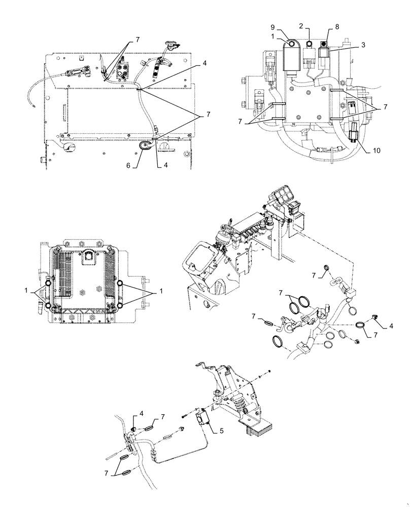 Схема запчастей Case CX55B - (55.100.DO[01]) - FUSE AND RELAY BOX, HAND CONTROL PROPORTIONAL, FLOOR (55) - ELECTRICAL SYSTEMS