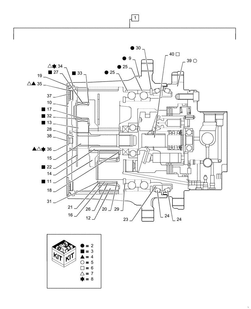 Схема запчастей Case CX55B - (35.353.AD[02]) - TRAVEL MOTOR & REDUCTION GEAR, ASSY (35) - HYDRAULIC SYSTEMS