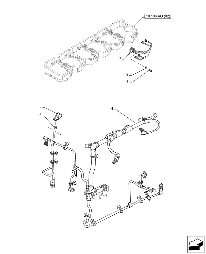 Схема запчастей Case F4HFE613T B006 - (55.010.AA) - ENGINE, CABLE (55) - ELECTRICAL SYSTEMS