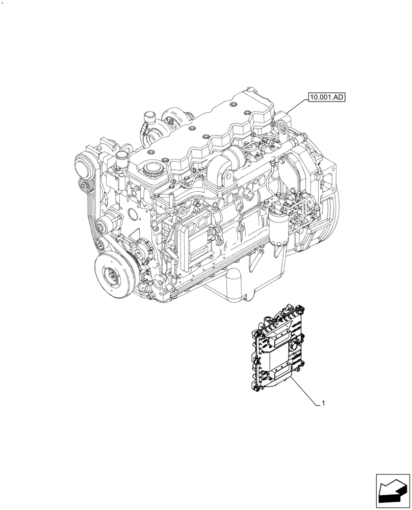 Схема запчастей Case F4HFE613T B005 - (55.015.AA) - ENGINE, CONTROL UNIT (55) - ELECTRICAL SYSTEMS