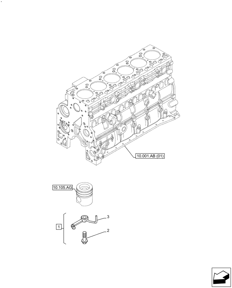 Схема запчастей Case F4HFE613T B005 - (10.304.AR) - PISTON COOLING (10) - ENGINE