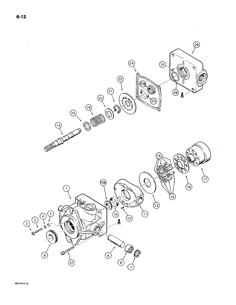 Схема запчастей Case MAXI-SNEAKER C - (6-12) - GROUND DRIVE MOTOR (06) - POWER TRAIN