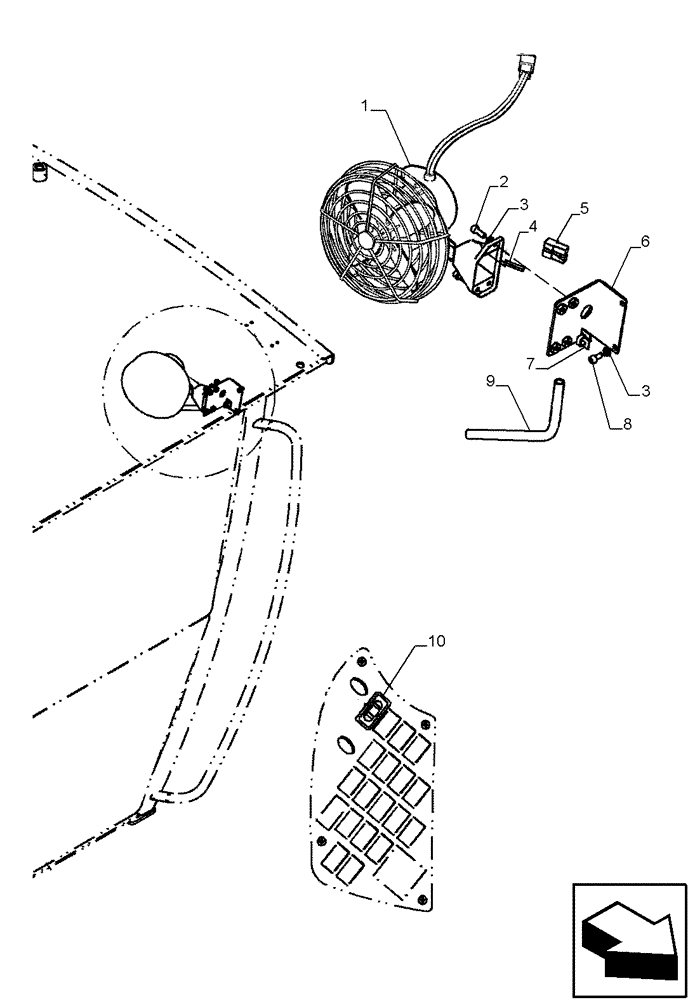 Схема запчастей Case 885B - (04-34[01]) - FAN, CAB (04) - ELECTRICAL SYSTEMS