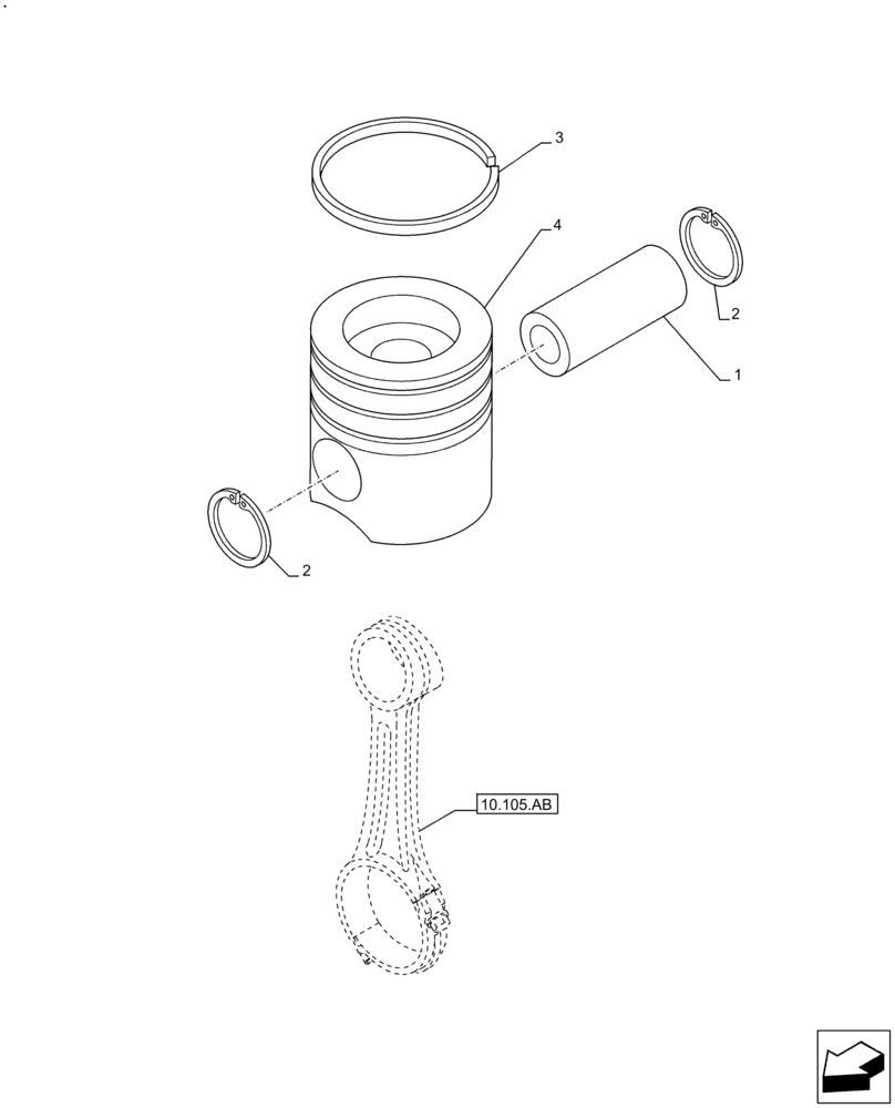 Схема запчастей Case F4HFE613T B005 - (10.105.AG) - PISTON (10) - ENGINE