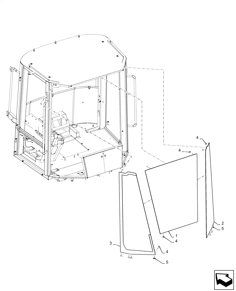 Схема запчастей Case 921F - (90.156.AG) - FRONT WINDOW (90) - PLATFORM, CAB, BODYWORK AND DECALS