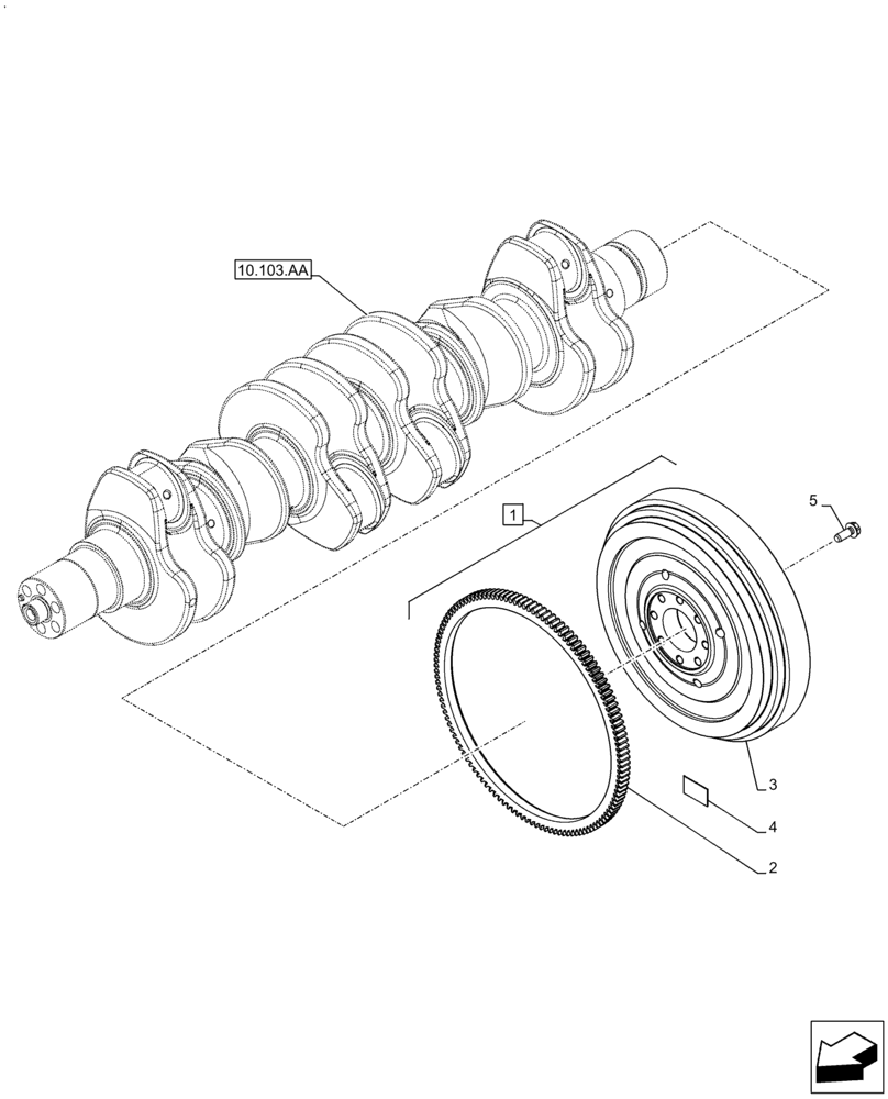 Схема запчастей Case F4HFE613T B006 - (10.103.AH) - ENGINE FLYWHEEL (10) - ENGINE