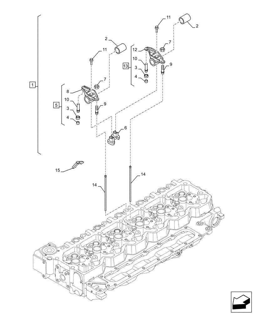 Схема запчастей Case F4HFE613T B005 - (10.106.AO[01]) - ROCKER ARM (10) - ENGINE