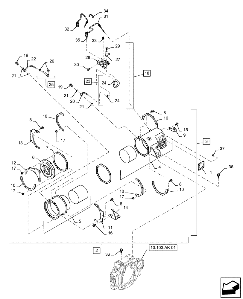 Схема запчастей Case CX55B - (10.501.AE[01]) - DIESEL PARTICULATE FILTER (10) - ENGINE