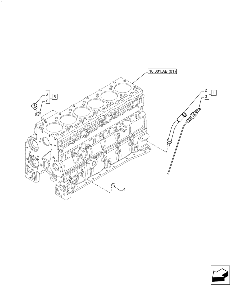 Схема запчастей Case F4HFE613T B005 - (10.304.AS) - DIPSTICK (10) - ENGINE