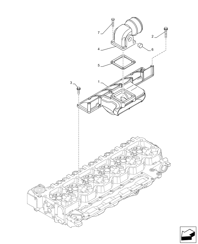 Схема запчастей Case F4HFE613T B005 - (10.254.AM) - AIR INTAKE, MANIFOLD (10) - ENGINE