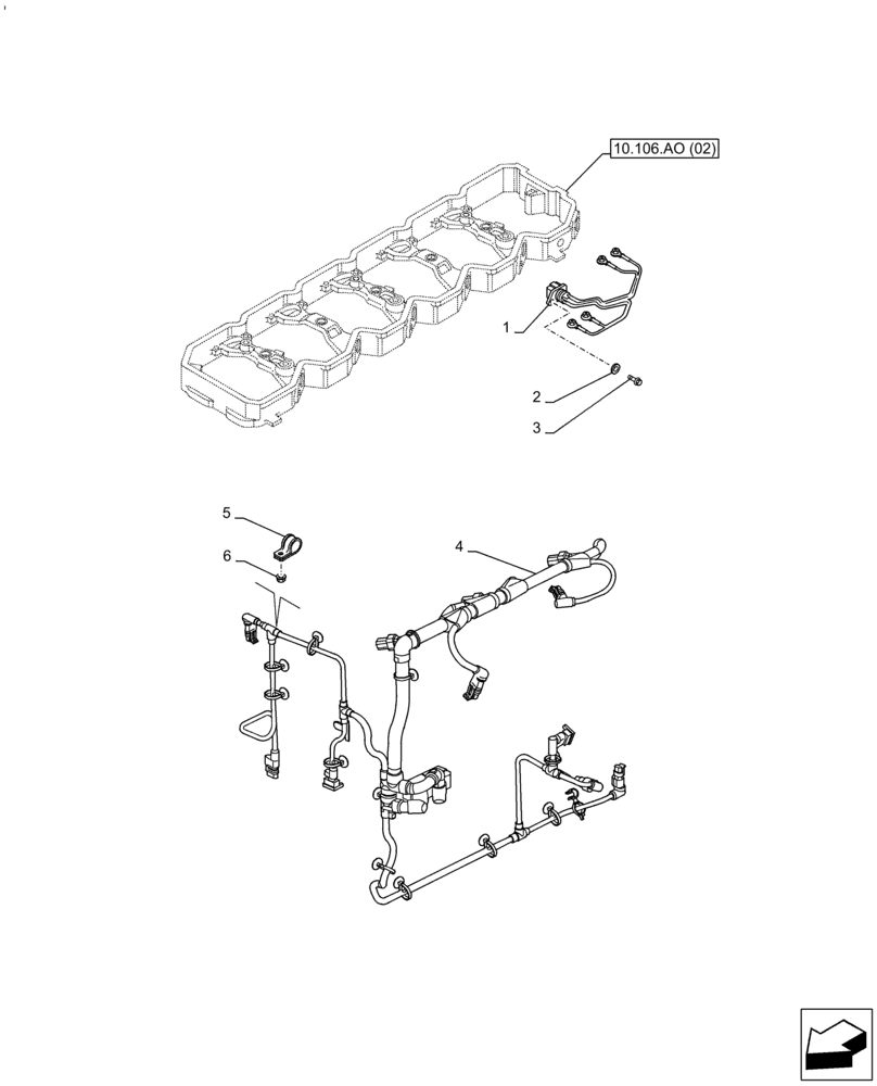 Схема запчастей Case F4HFE613T B006 - (10.254.AC) - EXHAUST MANIFOLD (10) - ENGINE