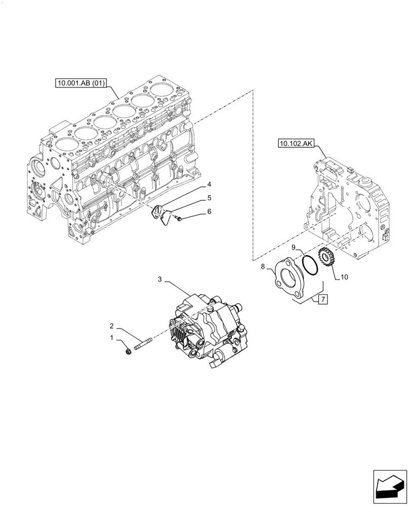 Схема запчастей Case F4HFE613T B006 - (10.218.AQ) - FUEL INJECTION PUMP (10) - ENGINE