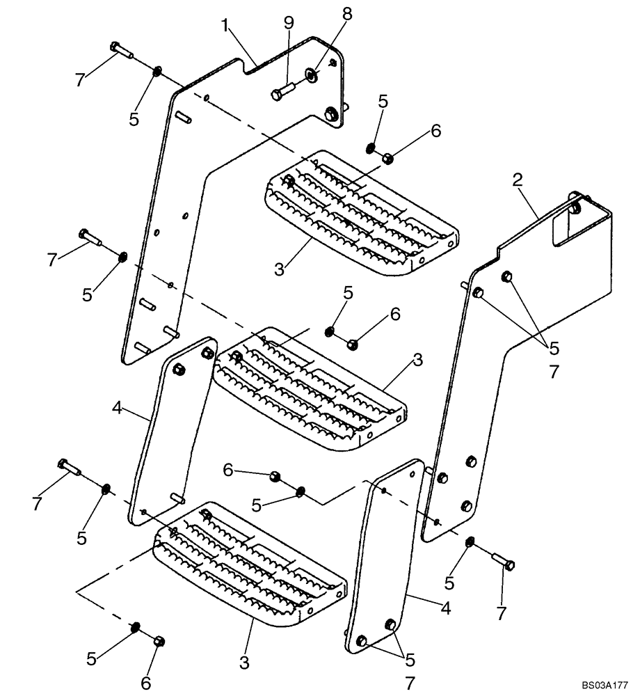 Схема запчастей Case 721D - (09-22) - FENDERS, REAR - STEPS - RIGHT - IF USED (09) - CHASSIS