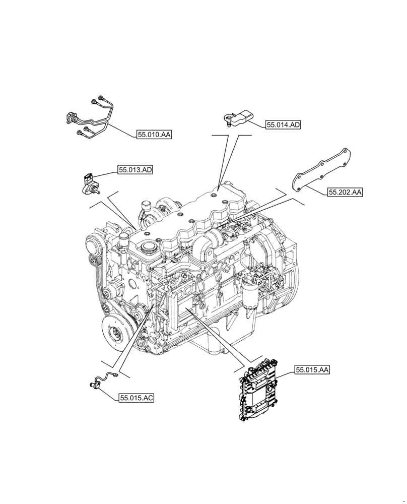 Схема запчастей Case F4HFE613T B006 - (00.000.55) - PICTORIAL INDEX - ELECTRICAL SYSTEMS (00) - GENERAL & PICTORIAL INDEX