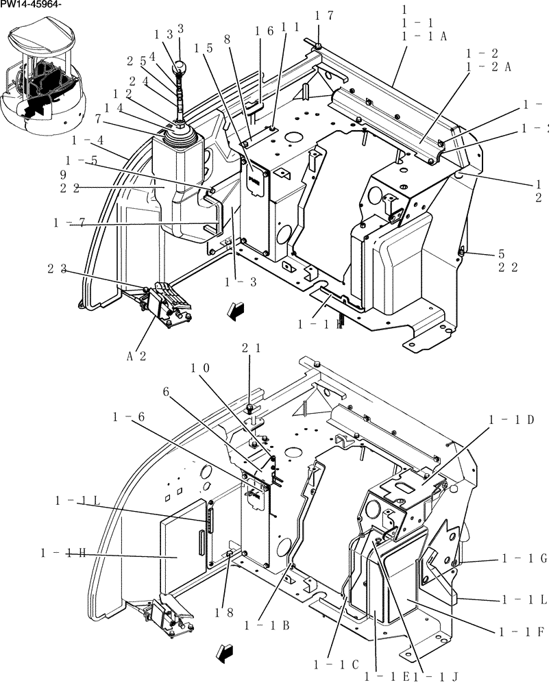 Схема запчастей Case CX31B - (120-72[1]) - STAND ASSEMBLY, CONTROL (CANOPY PTPA) (00) - GENERAL & PICTORIAL INDEX