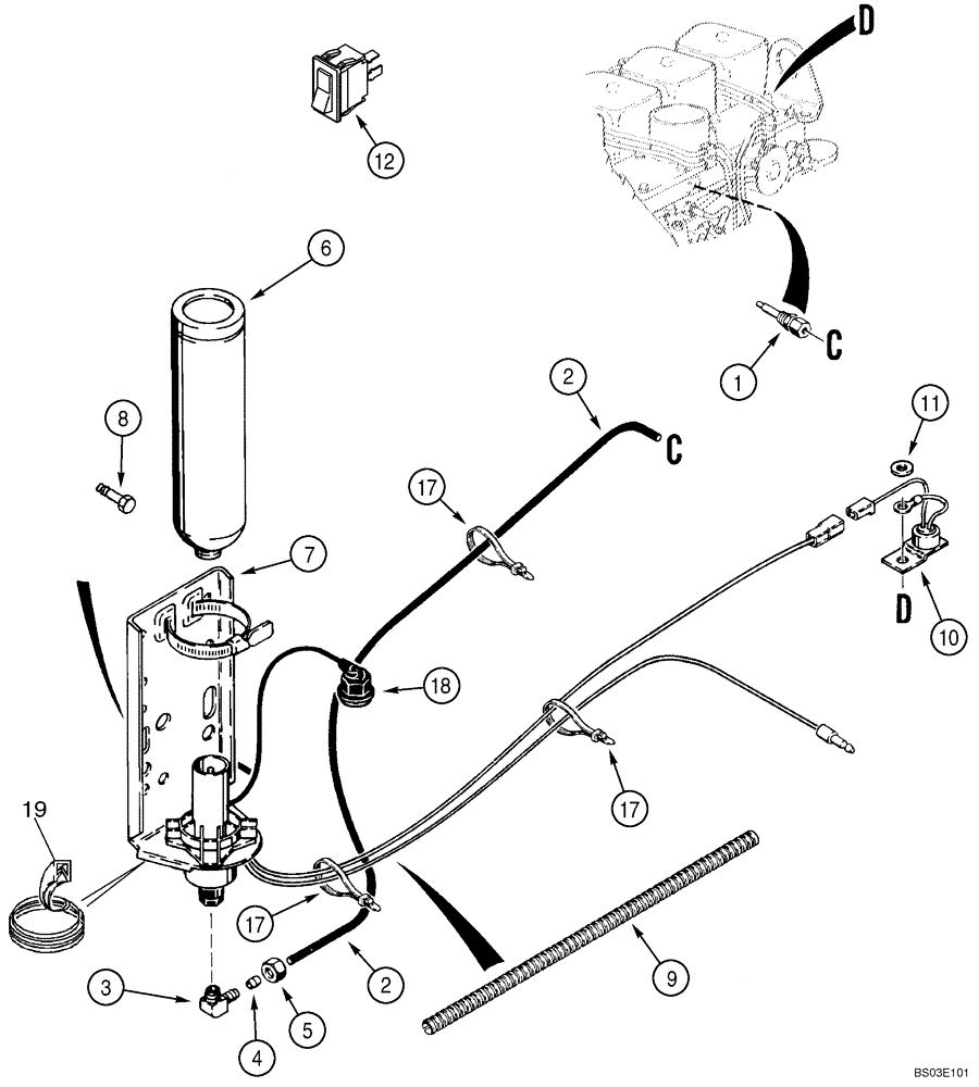 Схема запчастей Case 570MXT - (02-09) - COLD START SYSTEM (02) - ENGINE