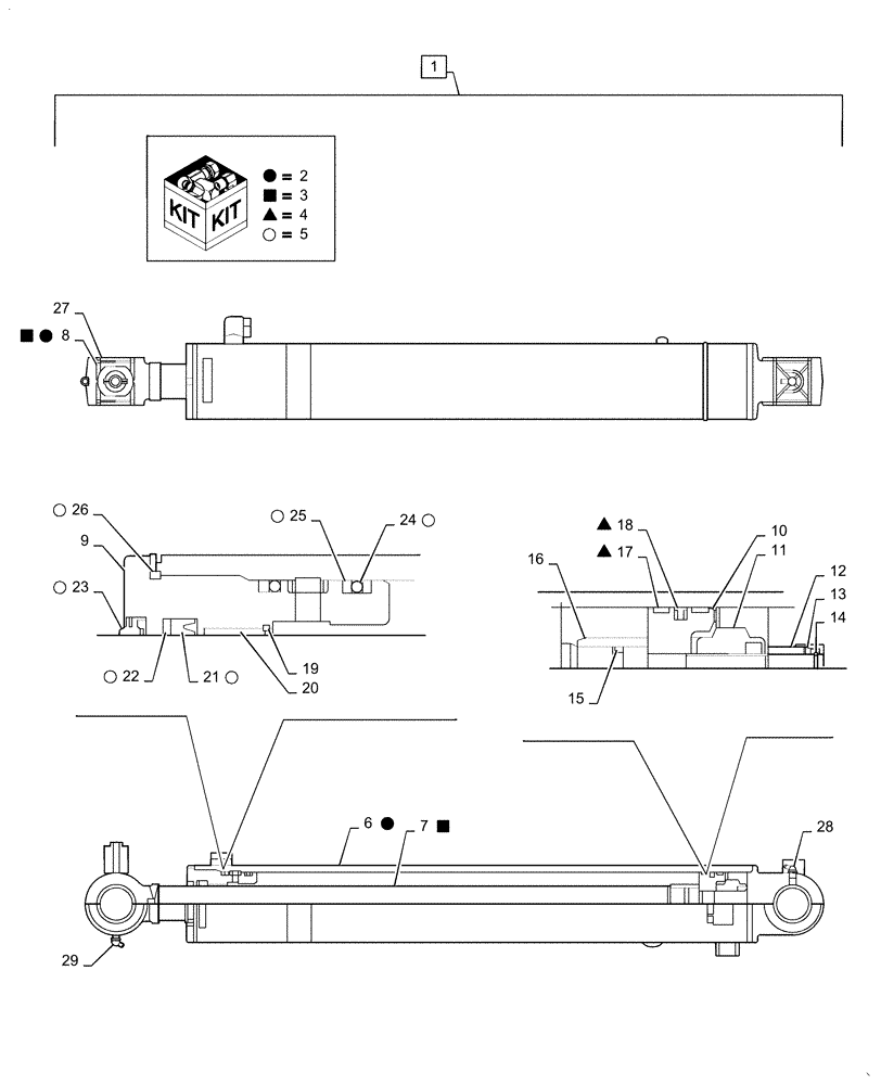 Схема запчастей Case CX55B - (35.736.AK[04]) - CYLINDER, ASSY, ARM (35) - HYDRAULIC SYSTEMS