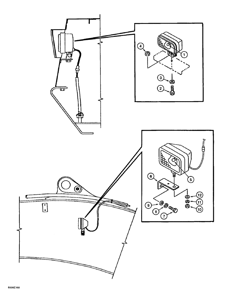 Схема запчастей Case 9060B - (4-20) - WORKING LAMPS (04) - ELECTRICAL SYSTEMS