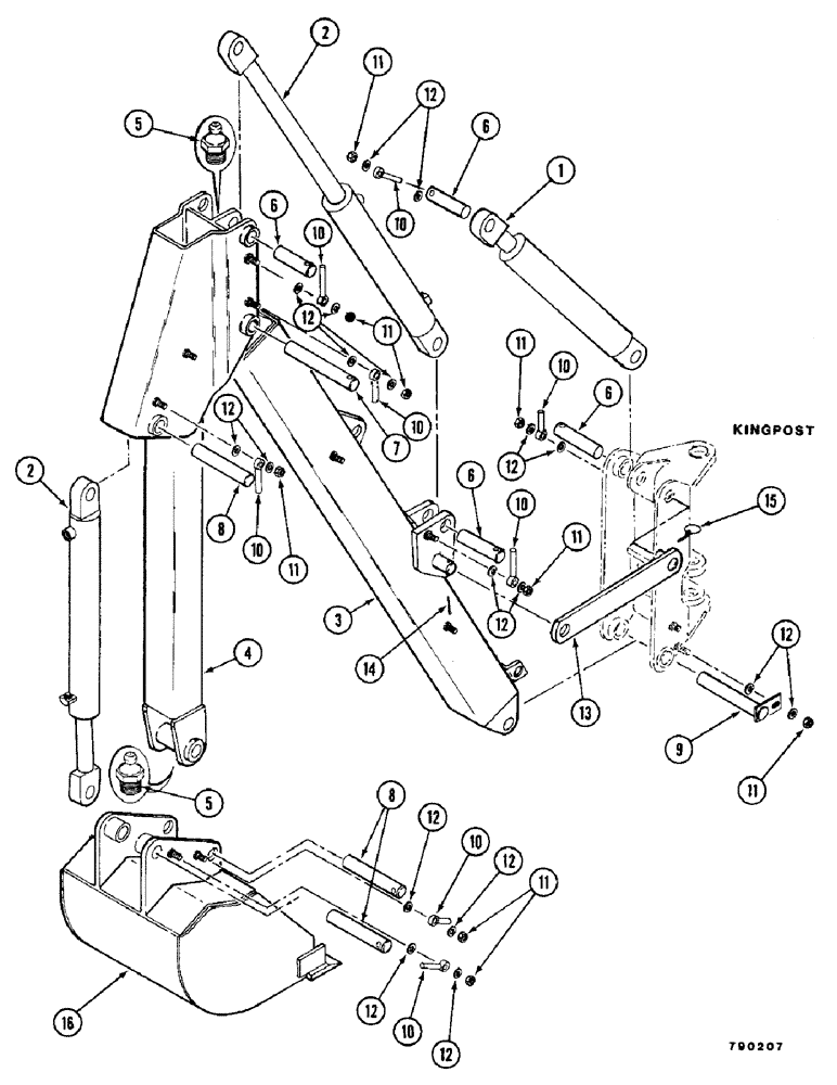 Схема запчастей Case D-70 - (12) - D-70, SD-70 BOOM, DIPPER, BUCKET INSTALLATION 