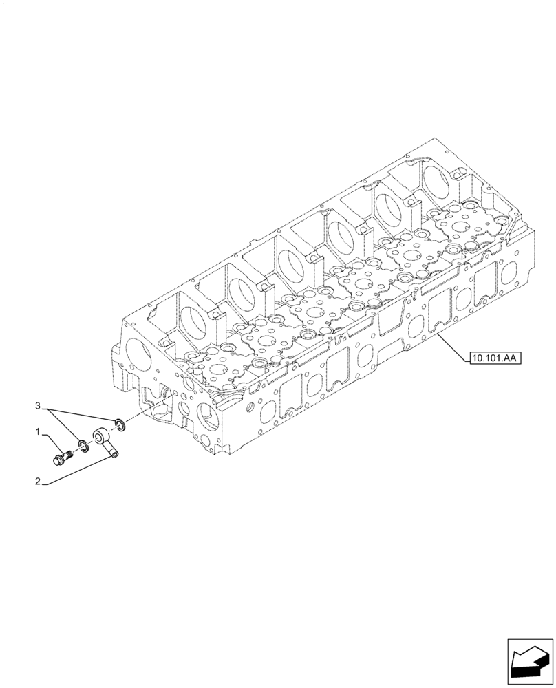 Схема запчастей Case F2CFA614A E010 - (10.400.AE) - ENGINE, COOLING SYSTEM LINE (10) - ENGINE