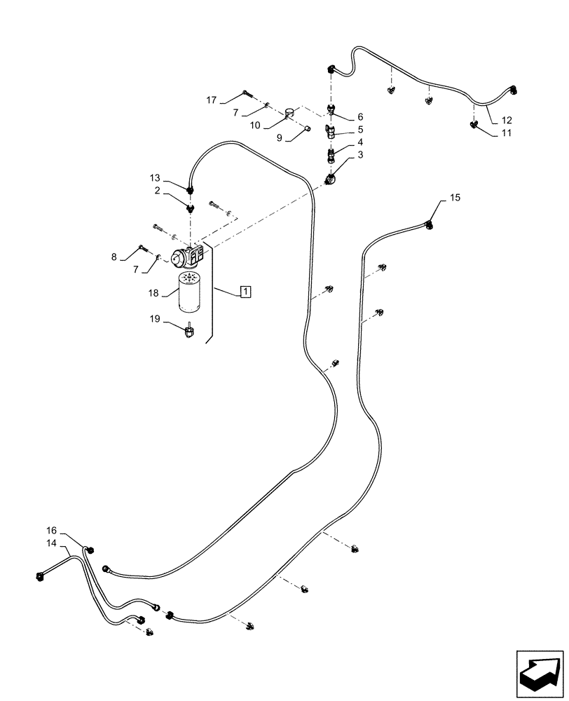 Схема запчастей Case 2050M XLT BD - (10.210.010) - VAR - 784622 - FUEL LINE & TANK, EU (10) - ENGINE