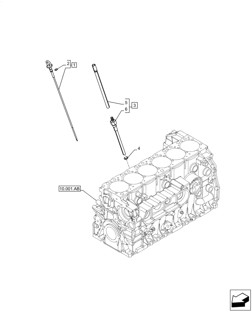 Схема запчастей Case F2CFA614A E010 - (10.304.AS) - DIPSTICK (10) - ENGINE