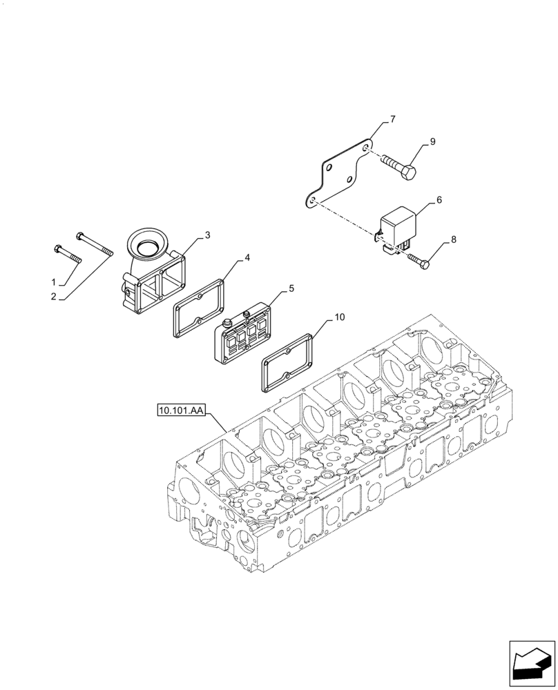 Схема запчастей Case F2CFE614A A010 - (10.254.AM) - INTAKE MANIFOLD (10) - ENGINE