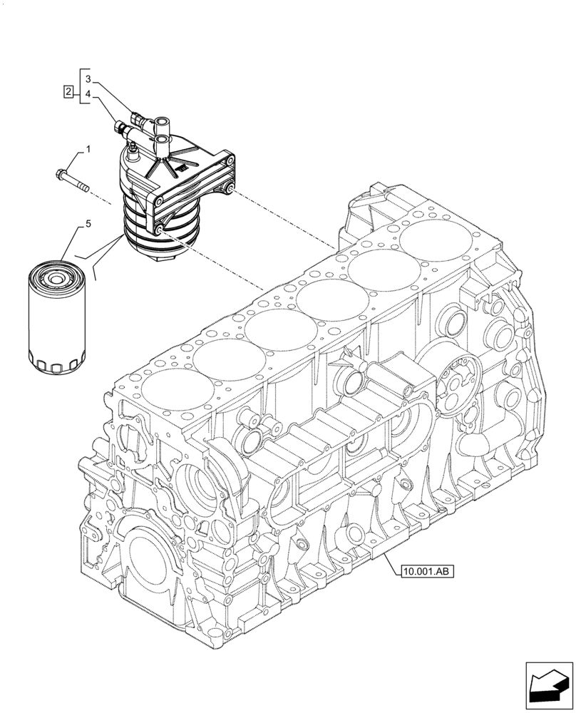 Схема запчастей Case F2CFE614A A010 - (10.206.AG) - FUEL FILTER (10) - ENGINE