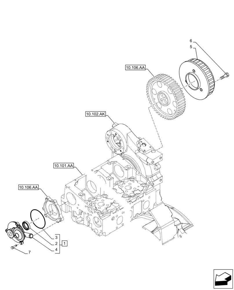 Схема запчастей Case F2CFE614A A010 - (10.304.AP) - BREATHER (10) - ENGINE