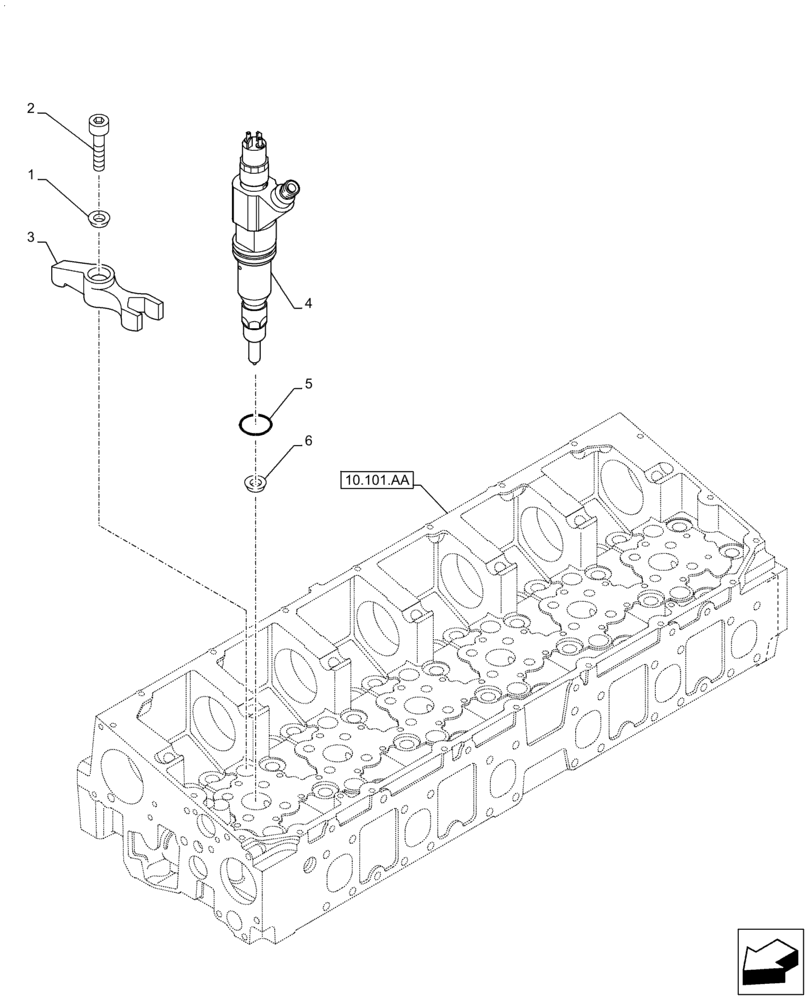 Схема запчастей Case F2CFA614A E010 - (10.218.AF) - FUEL INJECTOR (10) - ENGINE