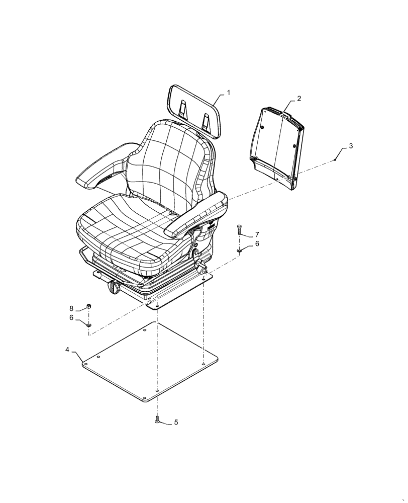 Схема запчастей Case 921F - (90.120.AD) - SEAT INSTALLATION (90) - PLATFORM, CAB, BODYWORK AND DECALS