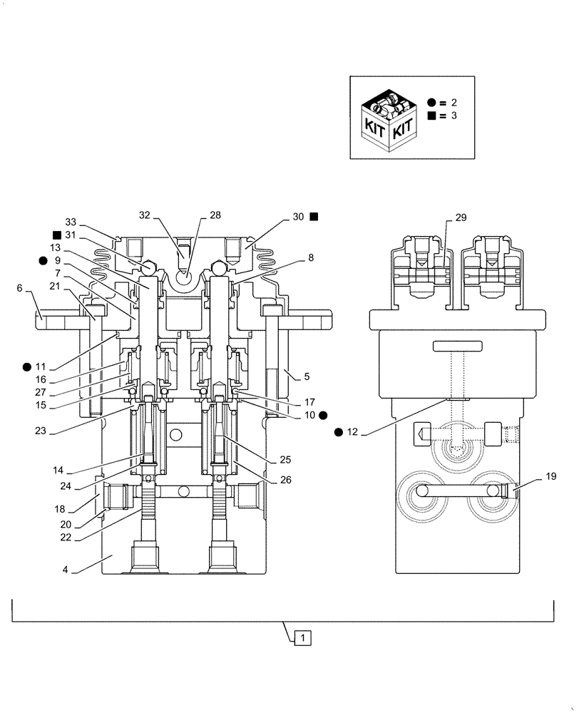 Схема запчастей Case CX55B - (35.353.AR[02]) - PILOT VALVE, ASSY (35) - HYDRAULIC SYSTEMS