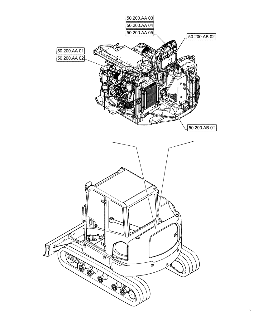 Схема запчастей Case CX55B - (00.000.50[01]) - PICTORIAL INDEX - CAB CLIMATE CONTROL (00) - GENERAL & PICTORIAL INDEX