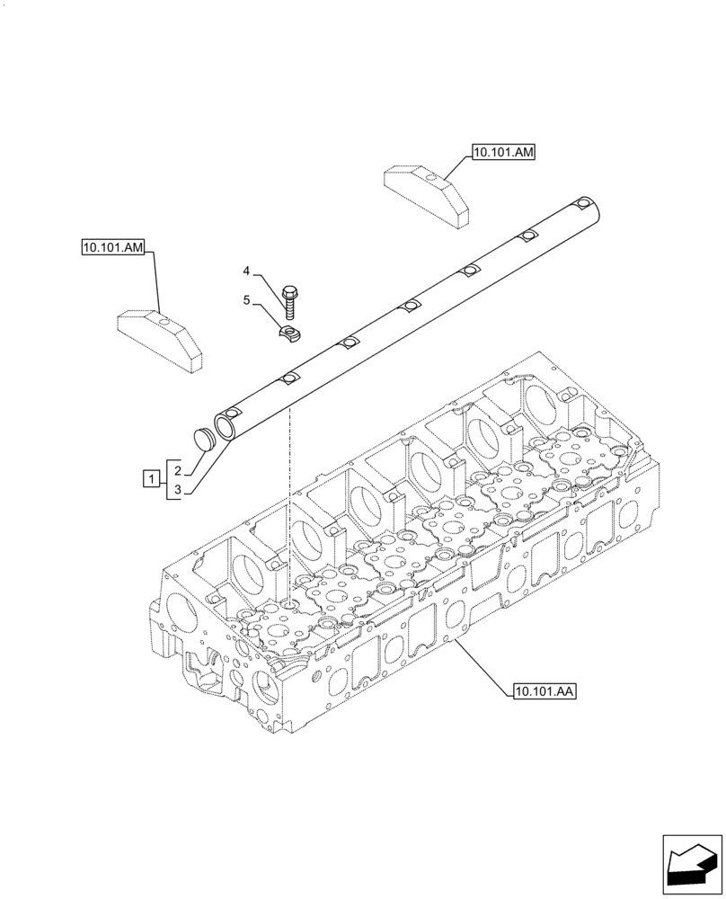 Схема запчастей Case F2CFA614A E010 - (10.106.AP) - ROCKSHAFT (10) - ENGINE